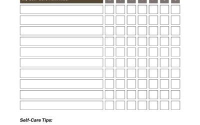 Weekly Self Care Planner Worksheet