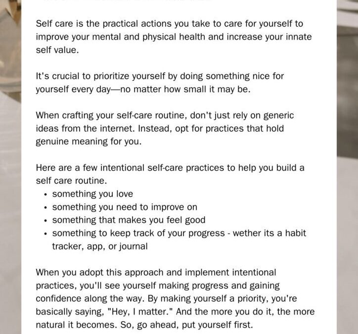 How To Create An Intentional Self Care Routine